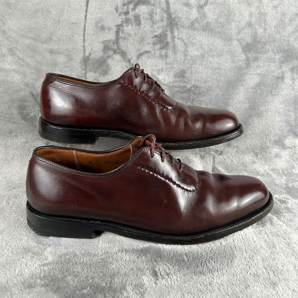 Alden Mens Burgundy Leather Oxford Dress Shoes Made in USA Size 9 A/C